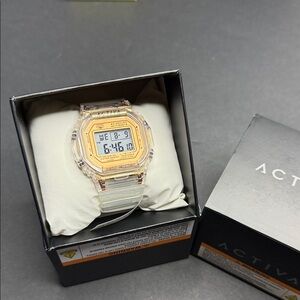 Activa Retro X Invicta Men's Digital Watch - 44.5mm with Clear Strap